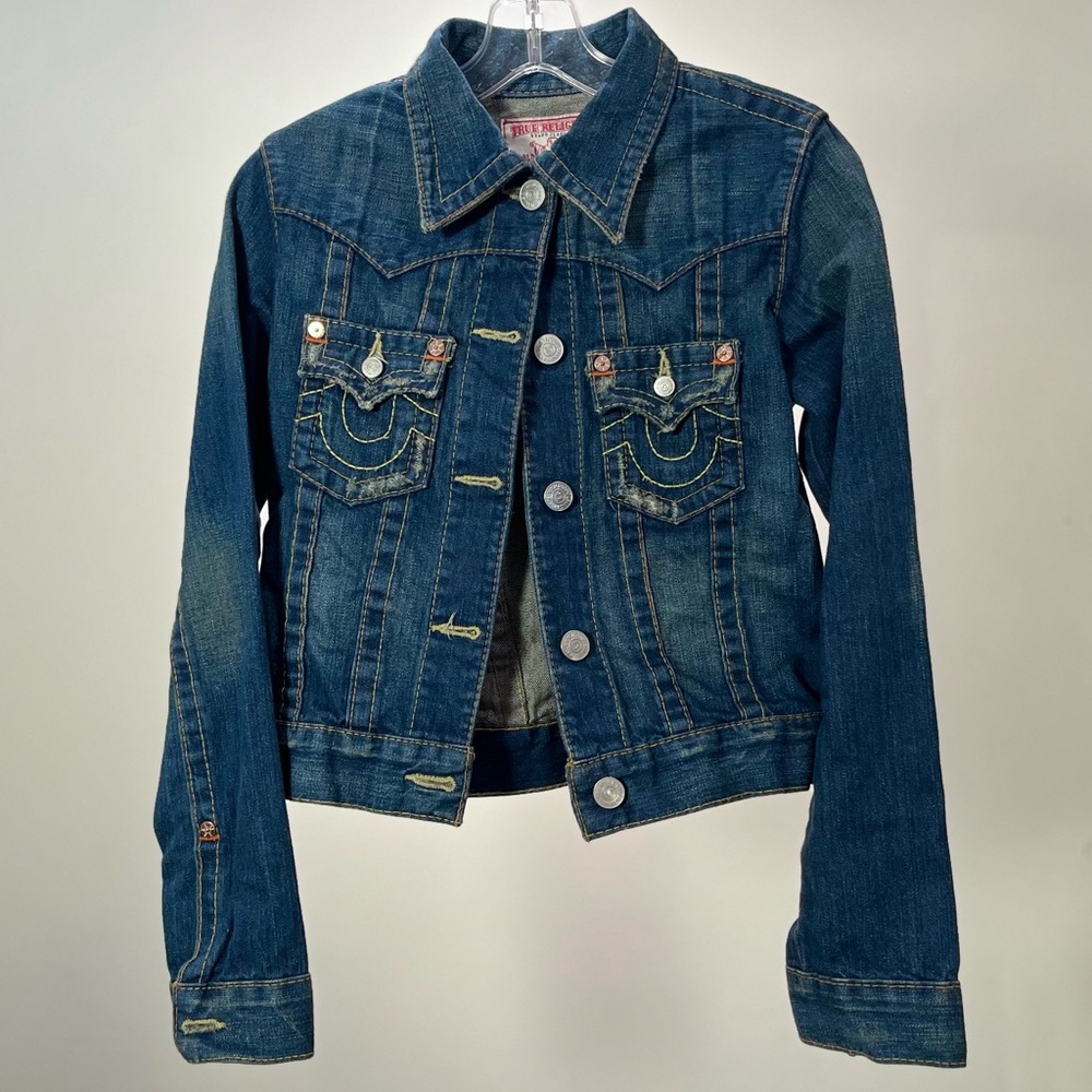 True Religion World Tour Jimmy Denim Jacket XS Y2K Western Trucker